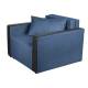 Кресло-кровать Милена с подлокотниками велюр синий