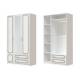 Шкаф ШР-3 платье и бельё с зеркалом Лак Белый жемчуг