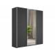 Шкаф-купе Прайм 3-х дверный 2100 ДСП/зеркало/ДСП Серый Диамант