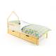 Кровать-домик мини Svogen с ящиками и бортиком натура без покрытия
