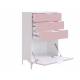 Комод Зефир белое дерево/пудра розовая