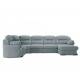 Диван угловой большой П-образный Квин 6 без механизма Newtone aqua blue