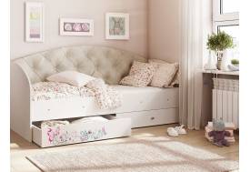 Кровать Эльза Белый-бежевый (кофе с молоком)