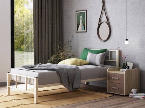 Кровать металлическая Кадис слоновая кость