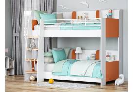 Кровать Соня 5 левая белый-оранжевый