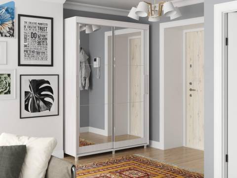 Шкаф-купе Комфорт 12 Прайм c прямоугольным зеркалом 1500 ясень