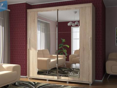 Шкаф-купе Комфорт 12 Прайм c прямоугольным зеркалом 1500