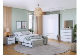 Спальня Лори дуб серый, белый