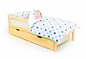 Кровать Svogen classic с ящиками и бортиком натура без покрытия