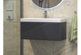 Тумба с раковиной Edge 80 подвесной графит