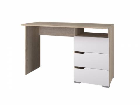 Стол 1200 3 ящика Анталия Белый софт