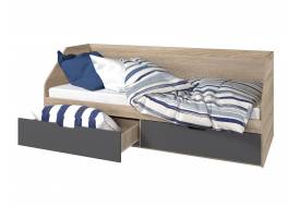 Кровать 800 2 ящика Анталия Графит софт