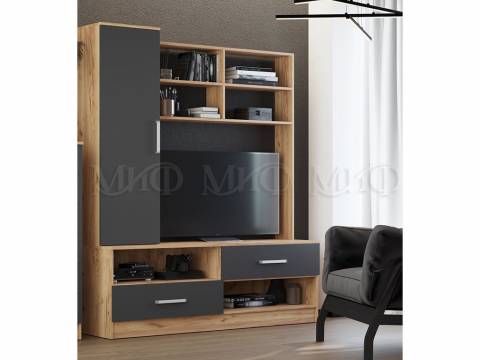 Гостиная Мартина центр Графит, Дуб крафт