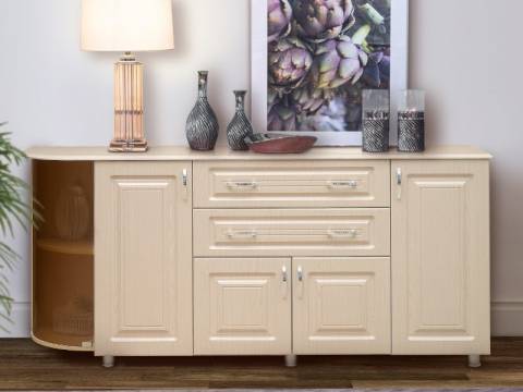 Комод №5 МДФ левый Дуб выбеленный матовый