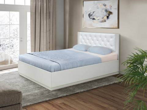 Кровать Венеция 12.3 1200 основание ладе кожзам белый