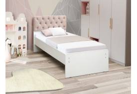 Кровать одинарная №7 800х2000 с мягкой спинкой каретная стяжка