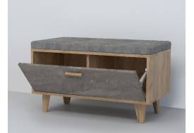 Обувница Эго Об-1 дуб крафт золотой/камень темный на ножках