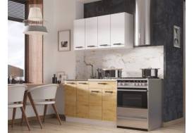 Кухонный гарнитур Хозяюшка ЛДСП 1200 белый гладкий/дуб вотан