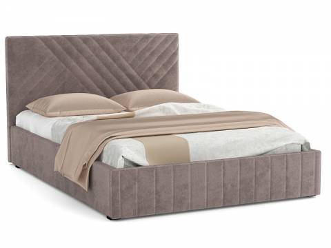 Кровать Гамма 1600 с основанием велюр тенерифе стоун