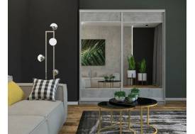 Шкаф-купе Светлана комбинированный ЛДСП/зеркало Каспий светлый