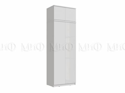 Шкаф 2-х створчатый платяной 800 с антресолью Челси Белый
