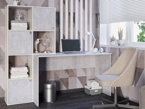 Стол компьютерный СК Юджин дуб крафт белый/цемент светлый