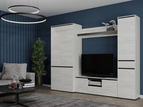 Гостиная Гретта дуб крафт белый/антрацит