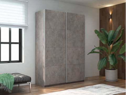 Шкаф-купе Прайм 2-х дверный 1400 два ДСП Бетон