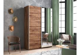 Шкаф-купе Прайм 2-х дверный 1400 Зеркало/ДСП Крафт табачный