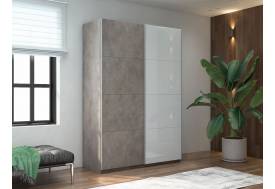 Шкаф-купе Прайм 2-х дверный 1600 ДСП/Стекло Белое Бетон