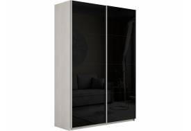 Шкаф-купе Прайм 2-х дверный 1400 Стекло Черное Ясень Анкор Светлый