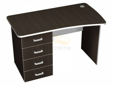 Стол письменный эргономичный с тумбой правый с кабель каналом ПСтЭ2.12Пр