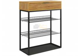 Обувница Вельвет дуб крафт золотой/акация светлая