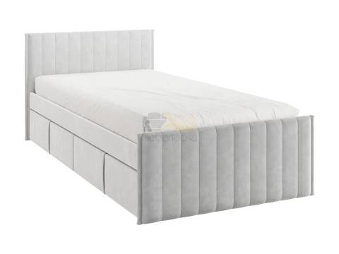 Кровать с ящиками Твикс цвет велюра галька