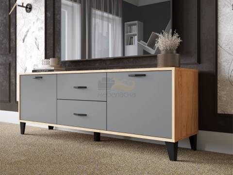 Тумба под ТВ ТВМ-6 крафт золотой/серый графит