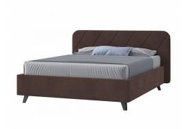Кровать Николь с ПМ 1400х2000 мм микровелюр шоколад