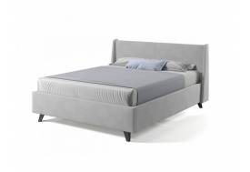 Кровать Лорен с ПМ 1600х2000 мм микровелюр светло-серый