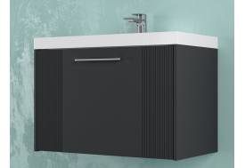 Тумба Альба 80 подвесная 1 ящик раковина Слим 80 антрацит