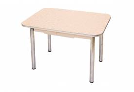 Стол с ящиком Маэстро бежевые цветы/дуб