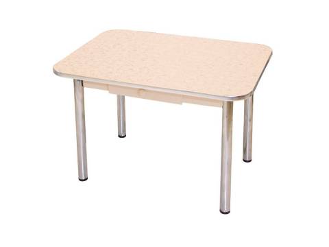 Стол с ящиком Маэстро бежевые цветы/дуб