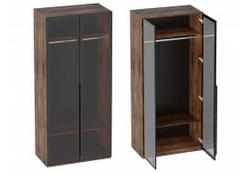 Шкаф двухстворчатый Браун со стеклянными дверями со светильником