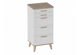 Комод 5 ящиков Гавана Белый матовый