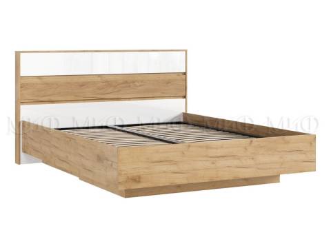 Кровать парящая 1600 Роджина (ортопед металл) Белый глянец холодный/Дуб Крафт