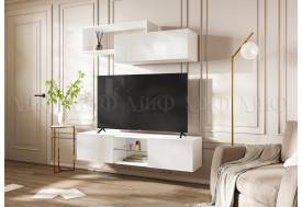 Гостиная навесная Норд Белый глянец, Белый