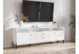 Тумба ТВ (металл) Оливия Мрамор Золото, Белый