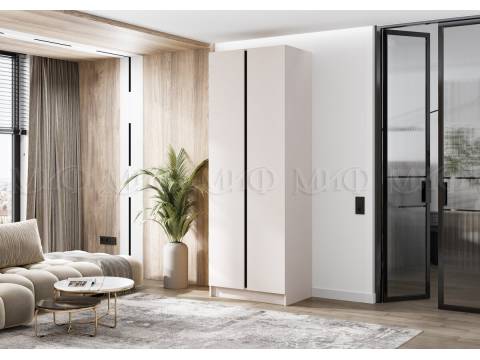 Шкаф двухстворчатый Келвин (800) Кашемир-вставка черная