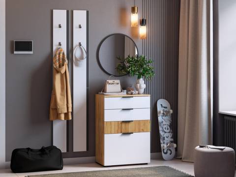 Прихожая Мебельсон К21 дуб крафт золотой/белое дерево