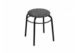 Табурет круглый Эконом 22 Б с кольцом кожзам асфальт/черный