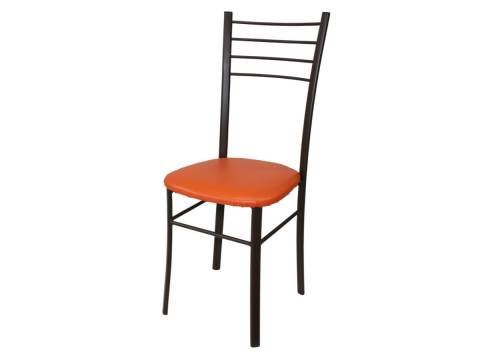 Стул Лайт ДХ-5 на коричневом каркасе обивка апельсин
