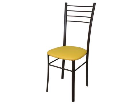Стул Лайт ДХ-5 на коричневом каркасе обивка желтый